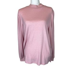 Popsugar Pink Mock Neck Light Weight Long Sleeve Sweater Women’s Size XL NWT